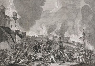 15 सितंबर 1812 को मास्को की आग मास्को में फ्रांसीसी, 1812-1823। द्वारा साल्वातोर कार्डेली