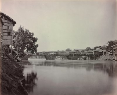 श्रीनगर, कश्मीर, 1864 की दुकानें। द्वारा सैमुअल बॉर्न
