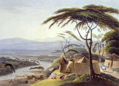 लीटाकू का शहर, 'अफ्रीकी दृश्यों और जानवरों' से प्लेट 22, कलाकार द्वारा उकेरा गया द्वारा सैमुअल डेनियल