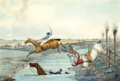 दूसरा मील, स्टीपलचेज़िंग से, चार्ल्स हंट द्वारा उकेरा गया (1929-1900) (कलर लिथो) द्वारा सैमुअल हेनरी (बाद में) अल्केनो