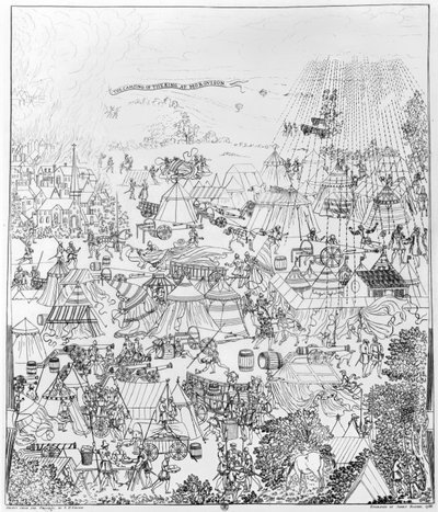 द एक्सेसमेंटमेंट ऑफ़ किंग हेनरी VIII, जुलाई 1544 में, जेम्स बेसिर, 1788 द्वारा बनाया गया द्वारा सैमुअल हैरिअम ग्रिम