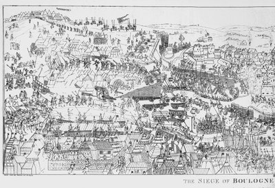 1544 में किंग हेनरी अष्टम (1491-1547) द्वारा बोलोग्ने की घेराबंदी, जेम्स बेसायर द्वारा उकेरी गई, 1788 (106603 देखें) द्वारा सैमुअल हैरिअम ग्रिम