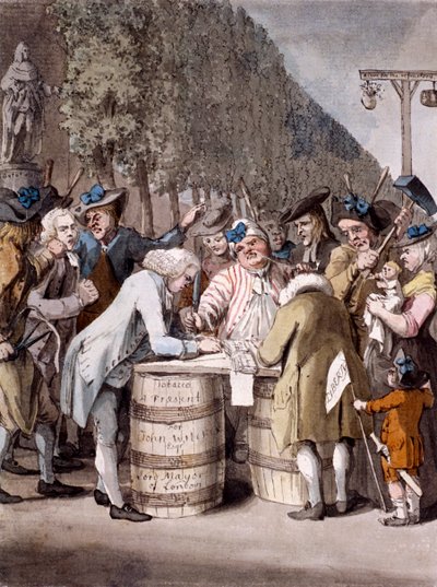 मिडिलसेक्स चुनाव, 1775। द्वारा सैमुअल हिरोनिमस ग्रिम