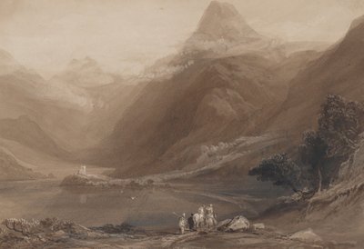 लल्लनबेरिस झील, उत्तरी वेल्स, 1820-30। द्वारा सैमुअल जैक्सन