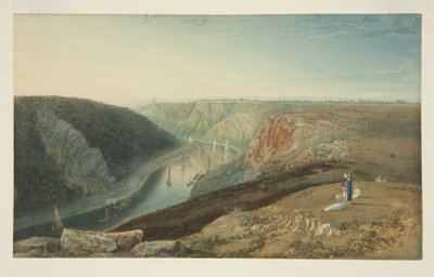 द एवन गॉर्ज फ्रॉम नियर क्लिफ्टन ऑब्जर्वेटरी, c.1825 (कागज पर वॉटरकलर और बॉडीकलर) द्वारा सैमुअल जैक्सन