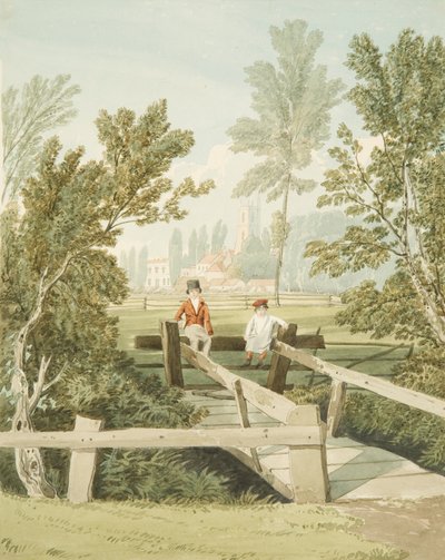 ब्रिस्लिंगटन ब्रुक में एक स्टाइल पर दो लड़के, c.1824 द्वारा सैमुअल जैक्सन