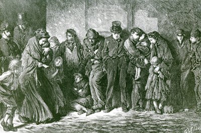 हाउसलेस एंड हंग्री, 1869 द्वारा सैमुअल ल्यूक फिल्ड्स