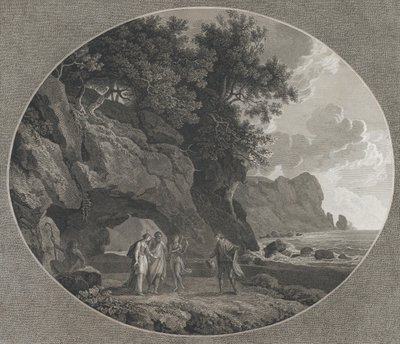 द टेम्पेस्ट, एक्ट I: फर्डिनेंड और मिरांडा, 1788। द्वारा सैमुअल मिडिमन