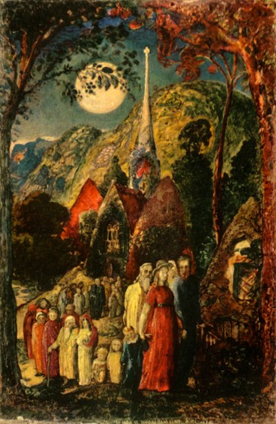 इवनिंग चर्च से आना, 1830, 1947। द्वारा Samuel Palmer