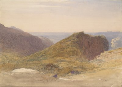 डेवोन के उत्तरी तट पर, दूरी में लुंडी द्वीप, सीए। 1835. द्वारा सैमुअल पामर
