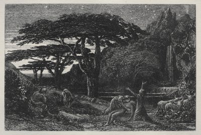 सरू ग्रोव, 1883। द्वारा सैमुअल पामर