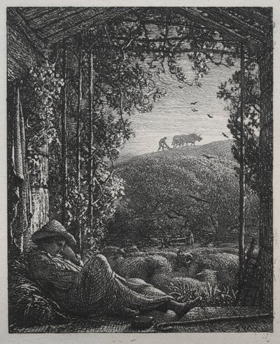 द स्लीपिंग शेफर्ड, 1857। द्वारा सैमुअल पामर