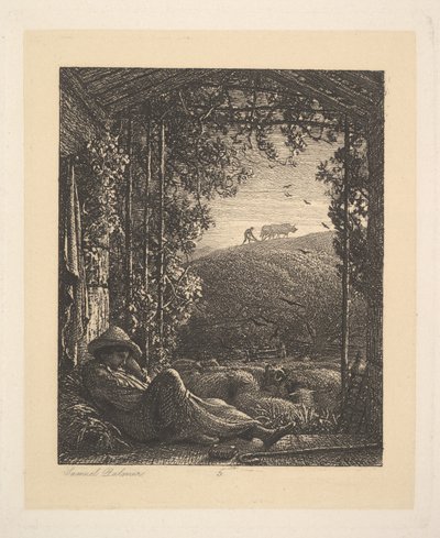 द स्लीपिंग शेफर्ड, अर्ली मॉर्निंग, 1857। द्वारा सैमुअल पामर