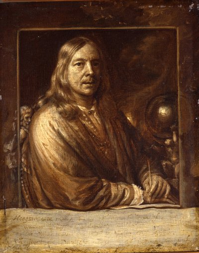 सेल्फ-पोर्ट्रेट - सैमुअल डर्कज़ द्वारा पेंटिंग, वैन हुगस्ट्रेटन (1627-1678) - 1677 - लकड़ी पर तेल - 20x16,4 - डॉर्ड्रेक्ट्स संग्रहालय द्वारा सैमुअल वैन हुगस्ट्रेटन
