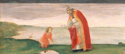 सेंट ऑगस्टीन और समुद्री तट पर लड़का द्वारा Sandro Botticelli