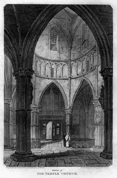 मंदिर का आंतरिक भाग, लंदन, 1816। द्वारा रेत