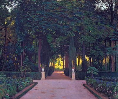रुसिनॉल, सैंटियागो (1861-1931) द्वारा अरंज्यूज़ में उद्यान। कैनवास पर तेल, सीए 1899। आयाम: 117x139 सेमी। एब्लो कोलेसियन द्वारा सैंटियागो रुसिनोल आई प्रट्स