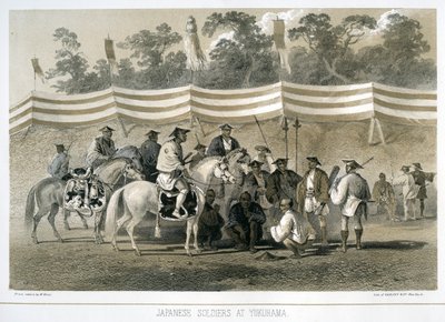 जापान के युकुहामा में जापानी सैनिक, c1845 द्वारा सरनी और सह
