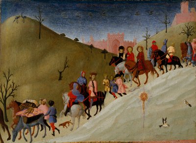 मागी की यात्रा, ca. 1433-1435। द्वारा Sassetta