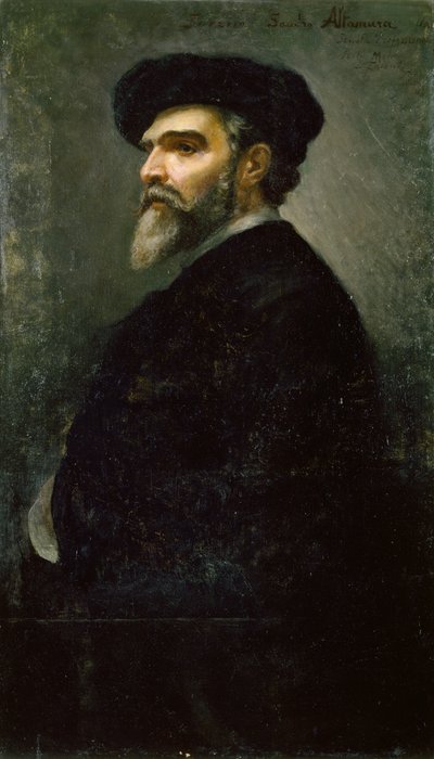 सेवरियो फ्रांसेस्को अल्तामुरा (1822-1897) द्वारा स्व-चित्र, कैनवास पर तेल द्वारा सेवरियो अल्तमुरा