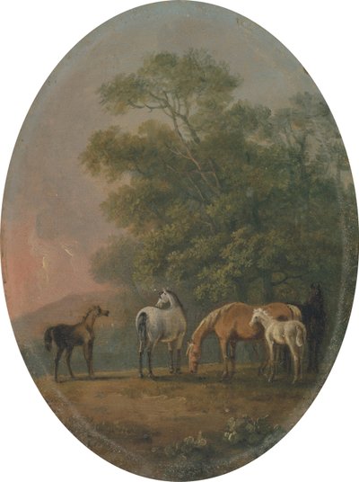 मार्स और फ़ॉल्स, c.1770-80 (धातु पर तेल) द्वारा सव्रे गिलपिन