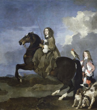 1626-1689 को स्वीडन की रानी क्रिस्टीना का चित्रांकन 1653-1654 पर द्वारा सेबस्टियन बोरडॉन