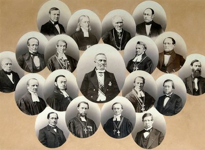 मॉस्को में कैथोलिक चर्च के प्रतिनिधियों का समूह, 1860 का दशक। द्वारा Scherer Nabholz and Co