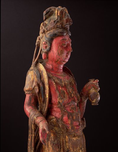 गुआनिन का विवरण, सांग राजवंश (पॉलीक्रोम लकड़ी) (२००८०१० देखें) द्वारा स्कूल चीनी