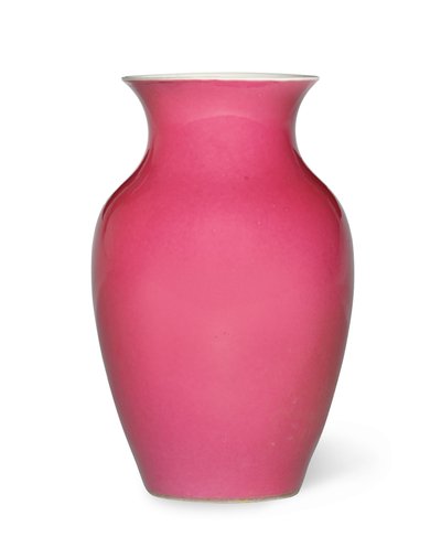 Ovoid फूलदान (रूबी-गुलाबी-एनामेल्ड सिरेमिक) द्वारा स्कूल चीनी