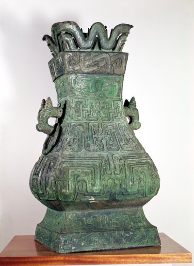 अनुष्ठान 'हू' फूलदान, चाउ राजवंश, 8 वीं -6 वीं शताब्दी ईसा पूर्व (कांस्य) द्वारा स्कूल चीनी