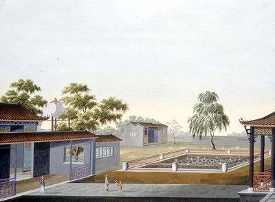 वाल्ड गार्डन, c.1820-40 (कागज पर पानी के रंग का) द्वारा स्कूल चीनी