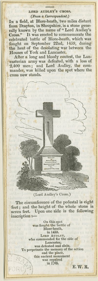 ड्रेटन-इन-हेल्स - &39;ऑडली क्रॉस ऑन ब्लोर हीथ&39;: वुडकट उत्कीर्णन, एनडी [ 19 प्रतिशत] (प्रिंट) द्वारा स्कूल की अंग्रेजी