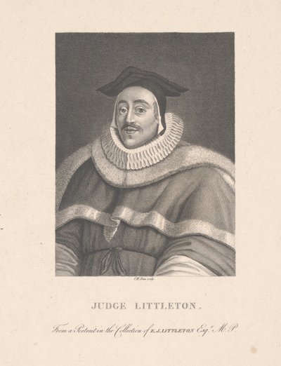 जज लिटलटन, सीएम डायन द्वारा उकेरा गया (उत्कीर्णन) द्वारा स्कूल की अंग्रेजी