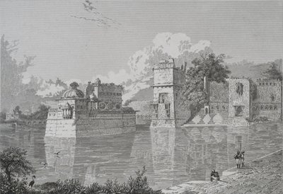रानी भीम और पुदमुंडी का महल चीतोर में (चित्तोर, उदयपुर राज्य) (उत्कीर्णन) द्वारा स्कूल की अंग्रेजी