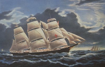 सेंचुरियन जिसमें एडमिरल एंसन ने दुनिया भर में अपनी 1740-44 यात्रा की (कलर लिथो) द्वारा स्कूल की अंग्रेजी