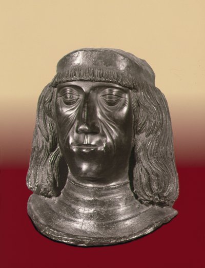 पवित्र रोमन सम्राट मैक्सिमिलियन I (1459-1519) (कांस्य) का पोर्ट्रेट बस्ट द्वारा स्कूल जर्मन