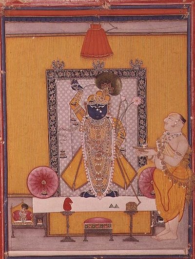 भक्त के साथ कृष्ण की छवि द्वारा स्कूल इंडियन