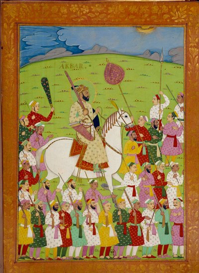 सुल्तान अकबर और शाह अलीम का दरबार। निकोलो मनुची (1638-1717) द्वारा "" भारत का इतिहास तामर्टेंटे से ओरंगरेब तक "" में भारतीय और फारसी लघुचित्र। बीएन, पेरिस। द्वारा स्कूल इंडियन