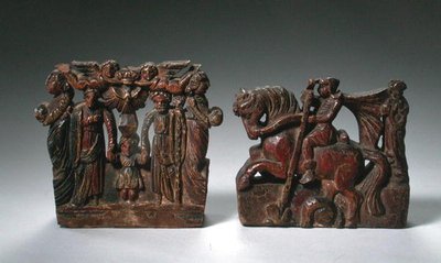 सिसिली (लकड़ी) से बैलगाड़ी के लिए नक्काशीदार सजावट द्वारा स्कूल इतालवी