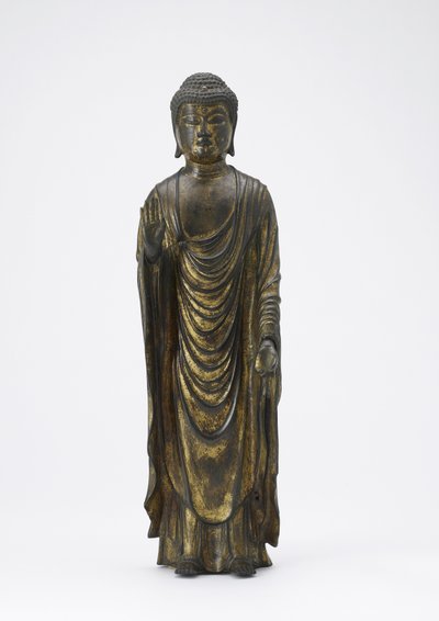 अमिताभ बुद्ध (अमिदा) अनंत प्रकाश के बुद्ध, कामाकुरा काल (गिल्ट कांस्य) द्वारा जापानी स्कूल