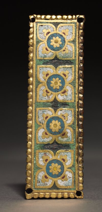 पट्टिका, संभवत: एक अवशेष तीर्थ से, c.1200-1250 (सोने का पानी चढ़ा हुआ तांबे; चम्पलेव तामचीनी) द्वारा स्कूल मोसान