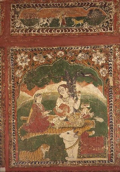 शिव का परिवार, 'रंग महल चंबा' से, चंबा, हिमाचल प्रदेश द्वारा स्कूल पहाड़ी