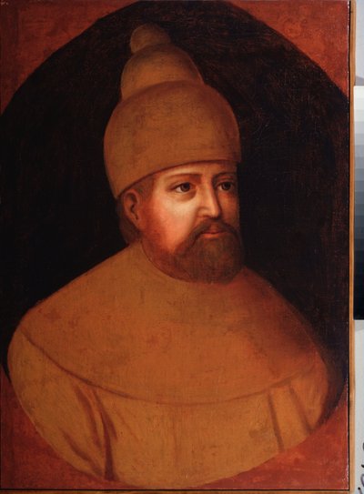 रूस के ज़ार माइकल I फ़्योदोरोविच रोमानोव (1596-1645) का चित्र। एक रूसी मास्टर द्वारा बनाई गई पेंटिंग, कैनवास पर तेल से बनी, 17वीं सदी का दूसरा भाग। पारंपरिक रूसी कला। क्षेत्रीय कला संग्रहालय, रोस्तोव-ऑन-डॉन (रूस)। द्वारा स्कूलरूसी