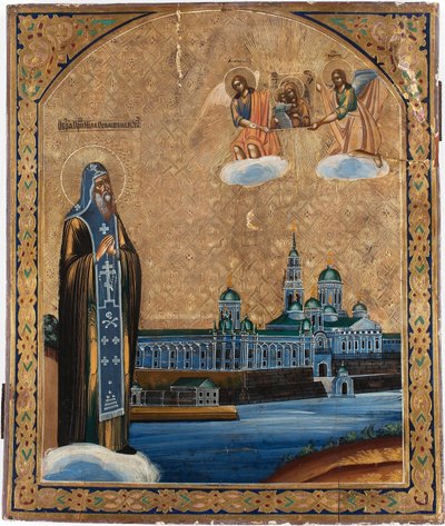 सेंट निल डे स्टोलबेन्स्क (1554 में मृत्यु हो गई) - सेलिगर झील के सेंट निलस - रूसी आइकन द्वारा स्कूलरूसी