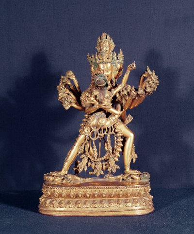 हेवजरा और नैरात्म्य (सिल्वर इनले के साथ गिल्ट ब्रॉन्ज) द्वारा स्कूल तिब्बती
