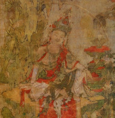 तिब्बती संस्कृति: जल और चंद्रमा कुआन-यिन (गुआनिन)। रेशम पर तापमान, आकार: 101,5x59,5, 12वीं सदी की शुरुआत, स्टेट हर्मिटेज, सेंट पीटर्सबर्ग द्वारा स्कूल तिब्बती