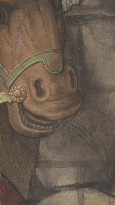 घोड़े का सिर, 1500-1550। द्वारा राफेल का स्कूल।