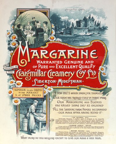 Craigmillar Creamery द्वारा निर्मित मार्जरीन के लिए विज्ञापन द्वारा स्कॉटिश स्कूल