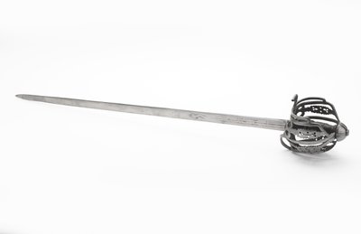 टोकरी से ढकी चौड़ी तलवार, c.1745 (इस्पात) द्वारा स्कॉटिश स्कूल