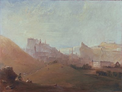 एडिनबर्ग, सेंट एंथोनीस चैपल, आर्थर्स सीट से, c.1830-36 द्वारा स्कॉटिश स्कूल
